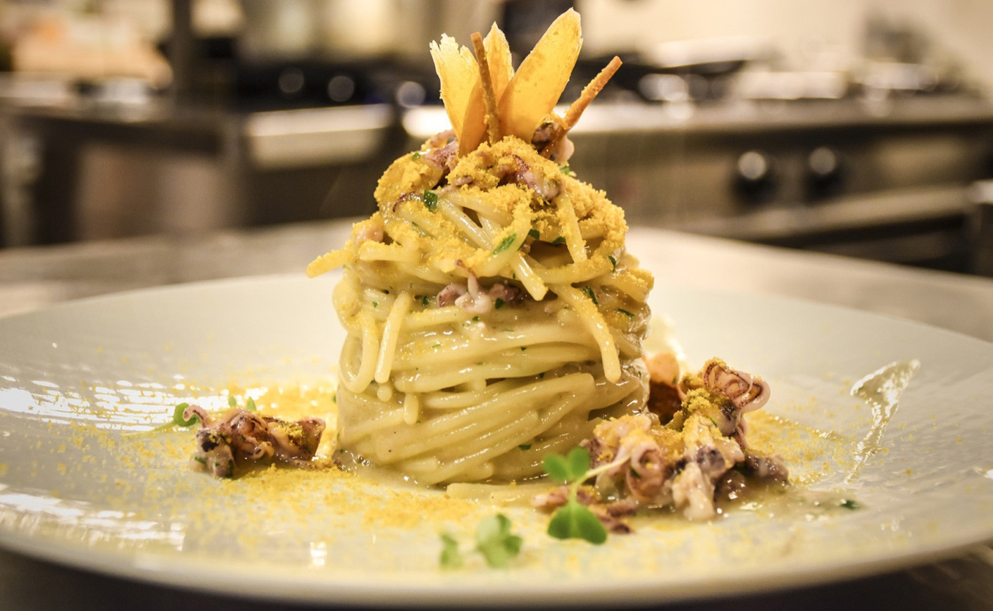Spaghetti con Calamaretti e Bottarga